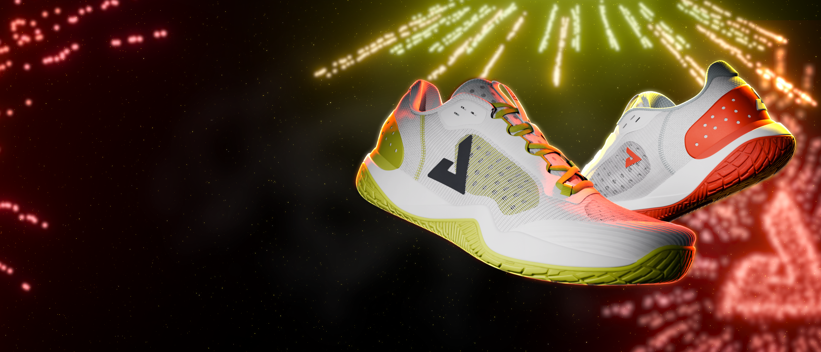 Horizontal banner image for the JOOLA R4LLy fireworks colorway.