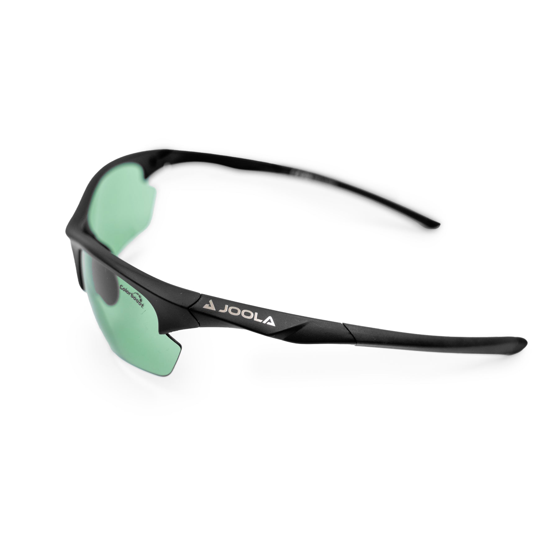 White background image, side view of the JOOLA RJX Boost Indoor Eyewear.