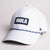 White background, product image of the JOOLA Rope Cap, white and blue.