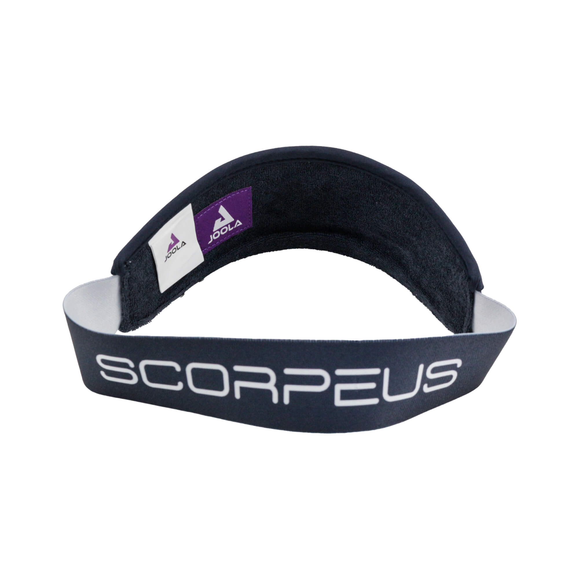 White Background Image: JOOLA Scorpeus Visors in Navy with white JOOLA Trinity icon on the front #White