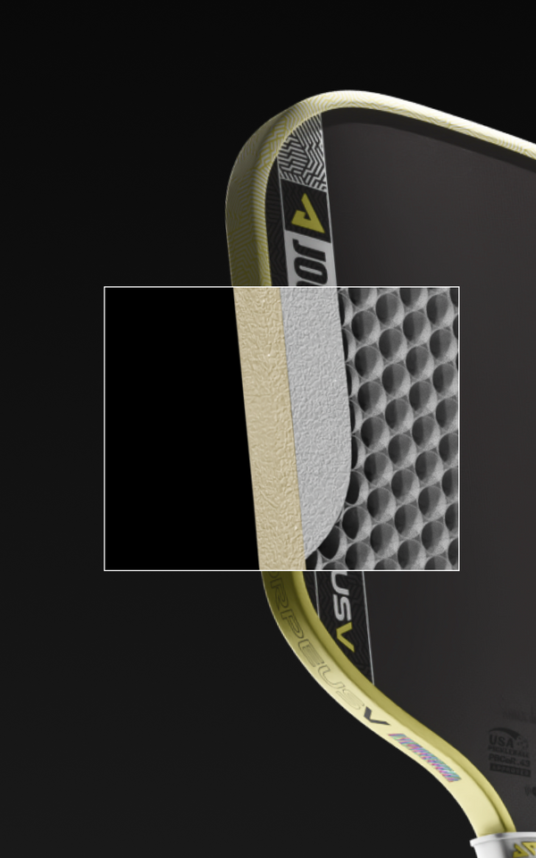 Close up on the hyperfoam edge wall inside a JOOLA Scorpeus Pro V.