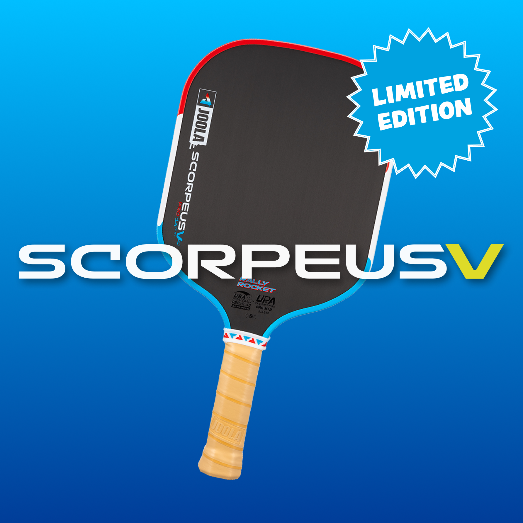 JOOLA Scorpeus Pro V rally rocket pickleball paddle, limited edition.