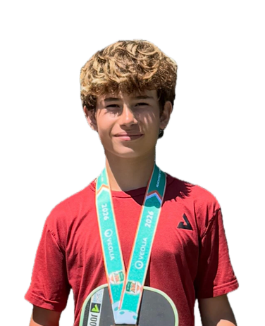Image of a JOOLA Junior pro with medal around his neck.