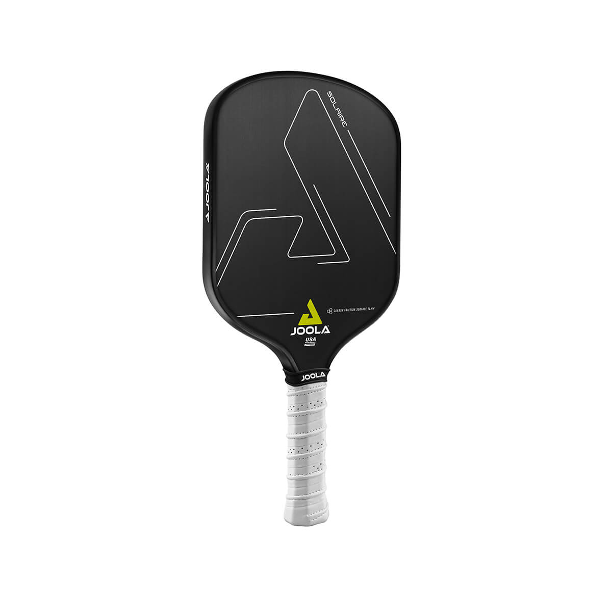 White Background Image: Straight on view of the JOOLA Solaire CFS 14 mm Pickleball paddle. #Solaire