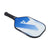 White background, product image showing the JOOLA Stratos Pickleabll Paddle with a blue and white paddle surface and a black handle.