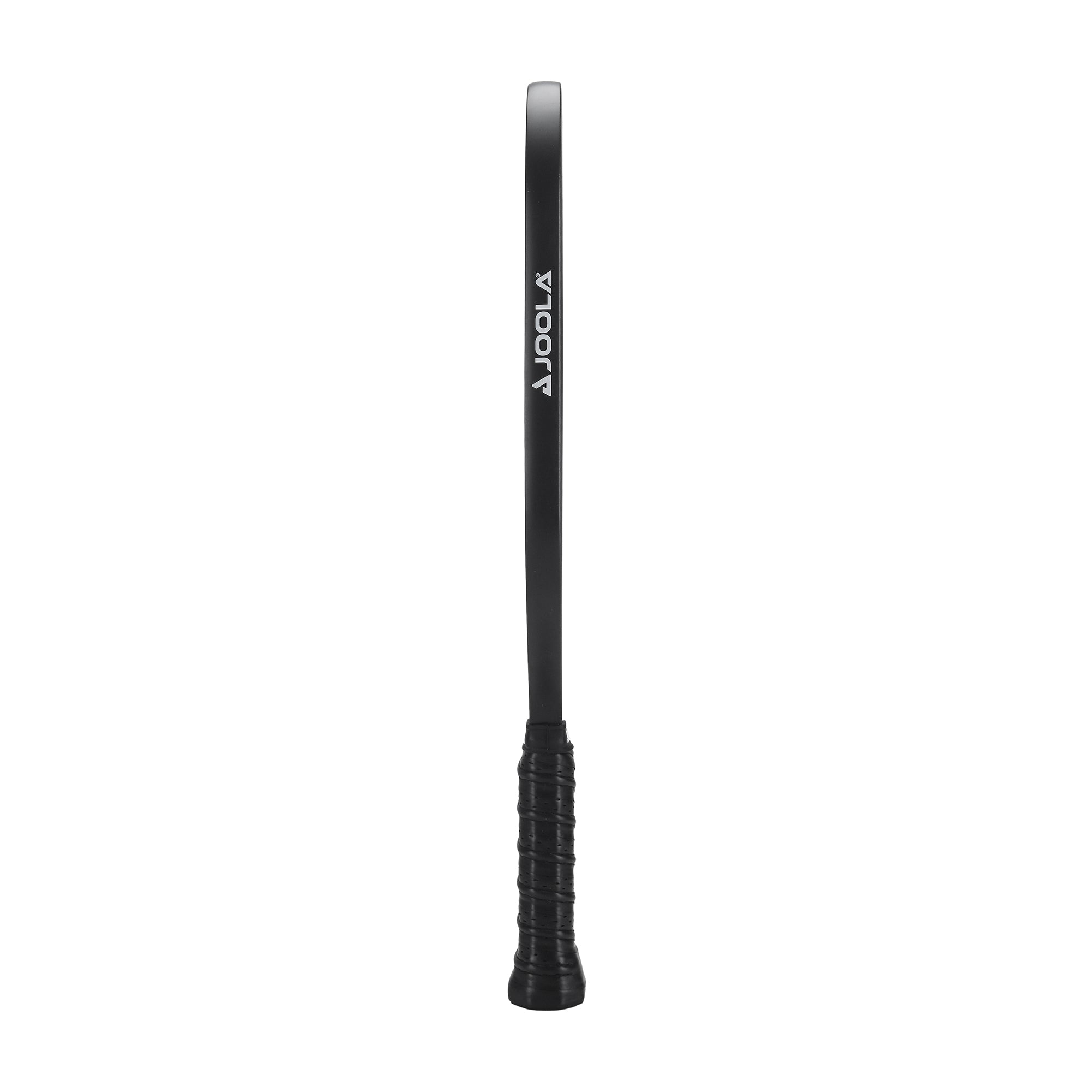 White background, product image showing the black edge guard and black handle on the JOOLA Stratos Pickleball Paddle.
