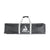 White Background Image: JOOLA symmetry pickleball net carrying case, black, white JOOLA trinity logo and grey carrying straps.