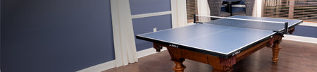 Horizontal banner image showing a JOOLA Table Tennis conversion top on a billiards table.