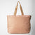 Gray background, image of the JOOLA Tote Bag, latte colored.