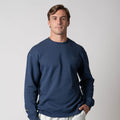 NAVY HEATHER-Unisex Fleece Crew