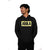 Person wearing a black hoodie with 'JOOLA' logo on a white background
