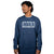 Man wearing a blue JOOLA fleece sweatshirt.