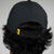 Close up image of the back of a JOOLA Perforated Rope Cap, black with a Yellow JOOLA logo tag.