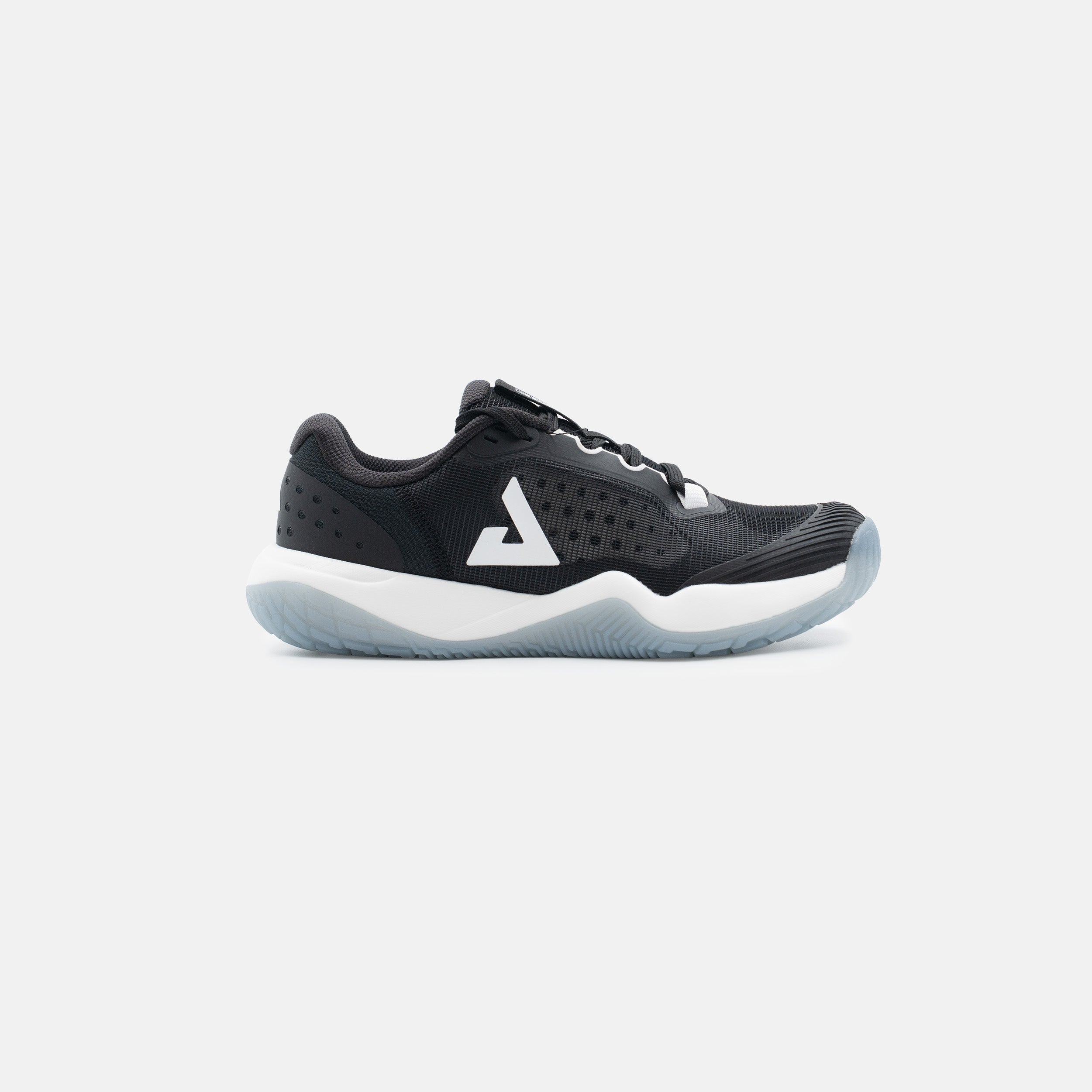 White background, image of the JOOLA R4LLy pickleball shoe, black colorway.