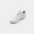 White background, side view of a JOOLA TT SM4SH Table Tennis shoe, white and gray colorway.