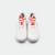 White background, product image showing the top of a pair of JOOLA TT SM4SH table tennis shoes, white and red colorway.