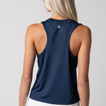 Image of a female model wearing a JOOLA Women's Court Tank, Navy.