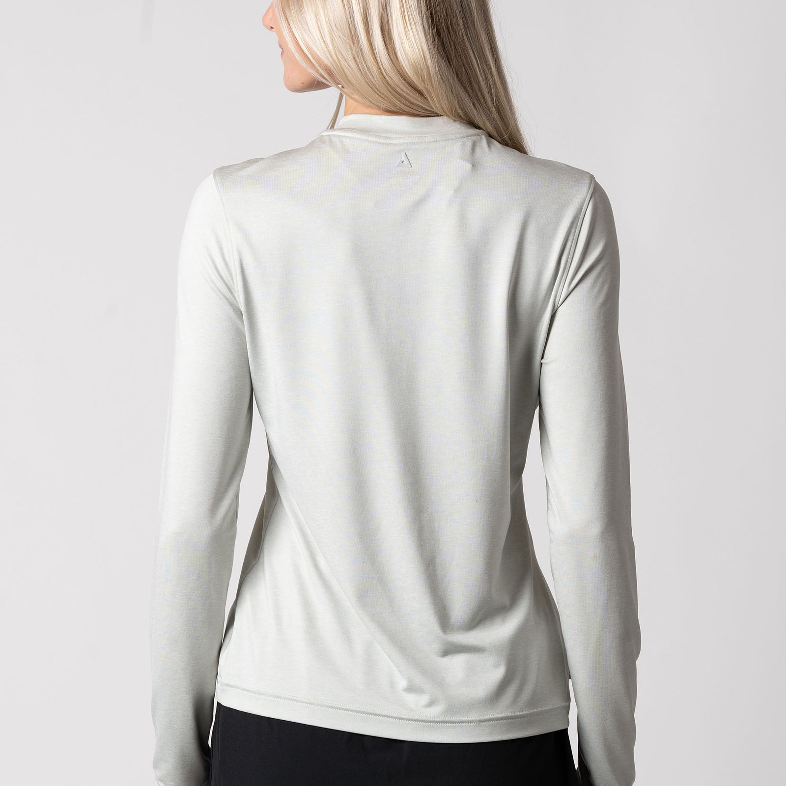 Image showing the back of a JOOLA Women's Quarter Zip Pullover, Gravity Gray.