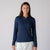 Image showing a female model wearing a JOOLA Women's Quarter Zip Pullover, Navy.