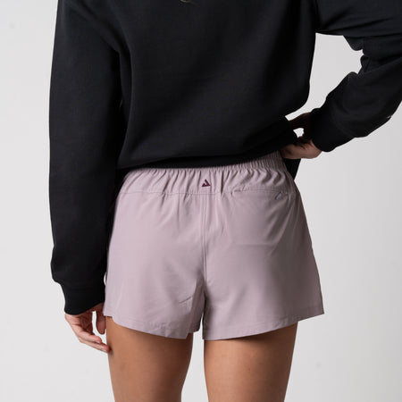 Image showing the back of a pair of JOOLA Women's Woven Shorts, Dusty Mauve.