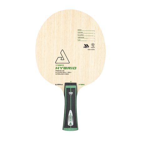 White Background Image: Product image of the VYZARYZ Hybrid table tennis paddle.