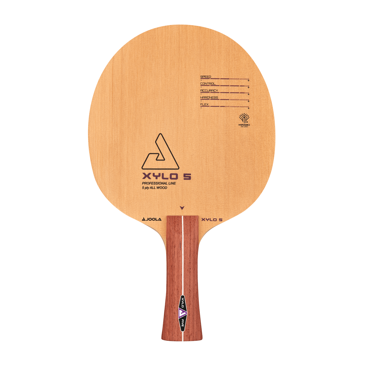 White Background Image: Product image of the XYLO5 table tennis blade.