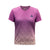 White background, product image showing the purple JOOLA Leopard Gradient Feminina table tennis shirt.