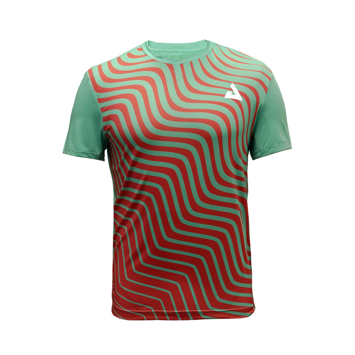 White background, product image showing the JOOLA Caniseta Masculina Waves Tropic colored table tennis shirt.