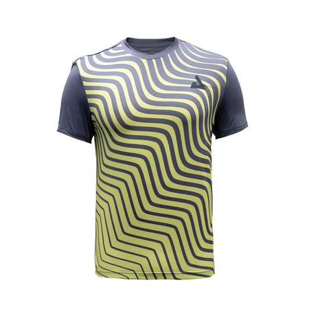 White background, product image showing the JOOLA Caniseta Masculina Waves Purple Dusk colored table tennis shirt.