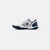 White background, product image showing the right shoe of a pair of JOOLA Men's R4LLy pickleball shoe, navy blue and white.