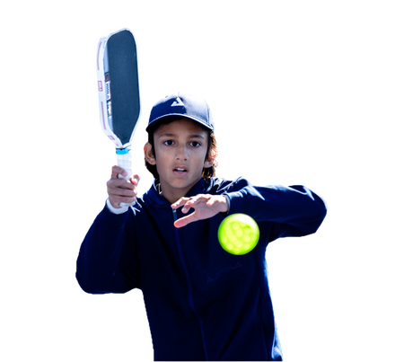 JOOLA Junior Pro Ari Chandra with a JOOLA Perseus Pro IV.