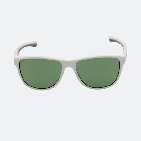 Head on shot of the JOOLA RJX Lite eyewear, showing the lenses, matte white.