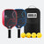 Two JOOLA Essentials Dash pickleball paddles, a black JOOLA carrying bag, and four JOOLA pickleballs on a white background.