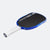 White background, product image showing the JOOLA Agassi Pro V pickleball paddle with blue edge guard and white handle.