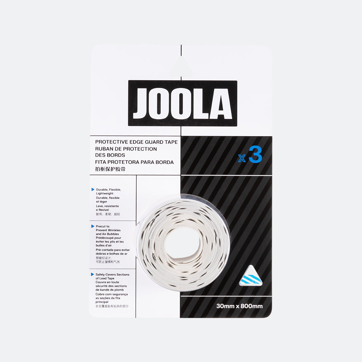 White background, image of a package of JOOLA Hyperion Pro IV Edge Guard tape.
