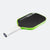 White background, product image of the JOOLA Kosmos Pro V pickleball paddle with white handle and green edge guard.