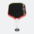 Pickleball paddle with black playing surface, red and white handle, and visible branding on a white background