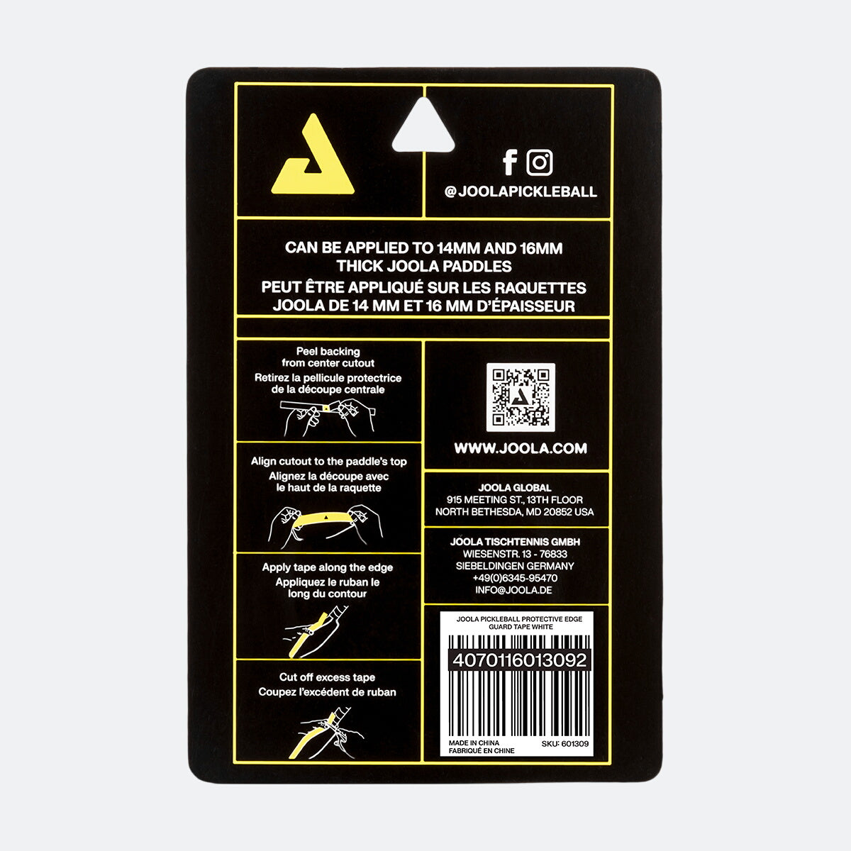 Image showing the back of the Protective Edge Guard tape with detailed instructions.