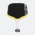Yellow and black pickleball paddle on a white background.
