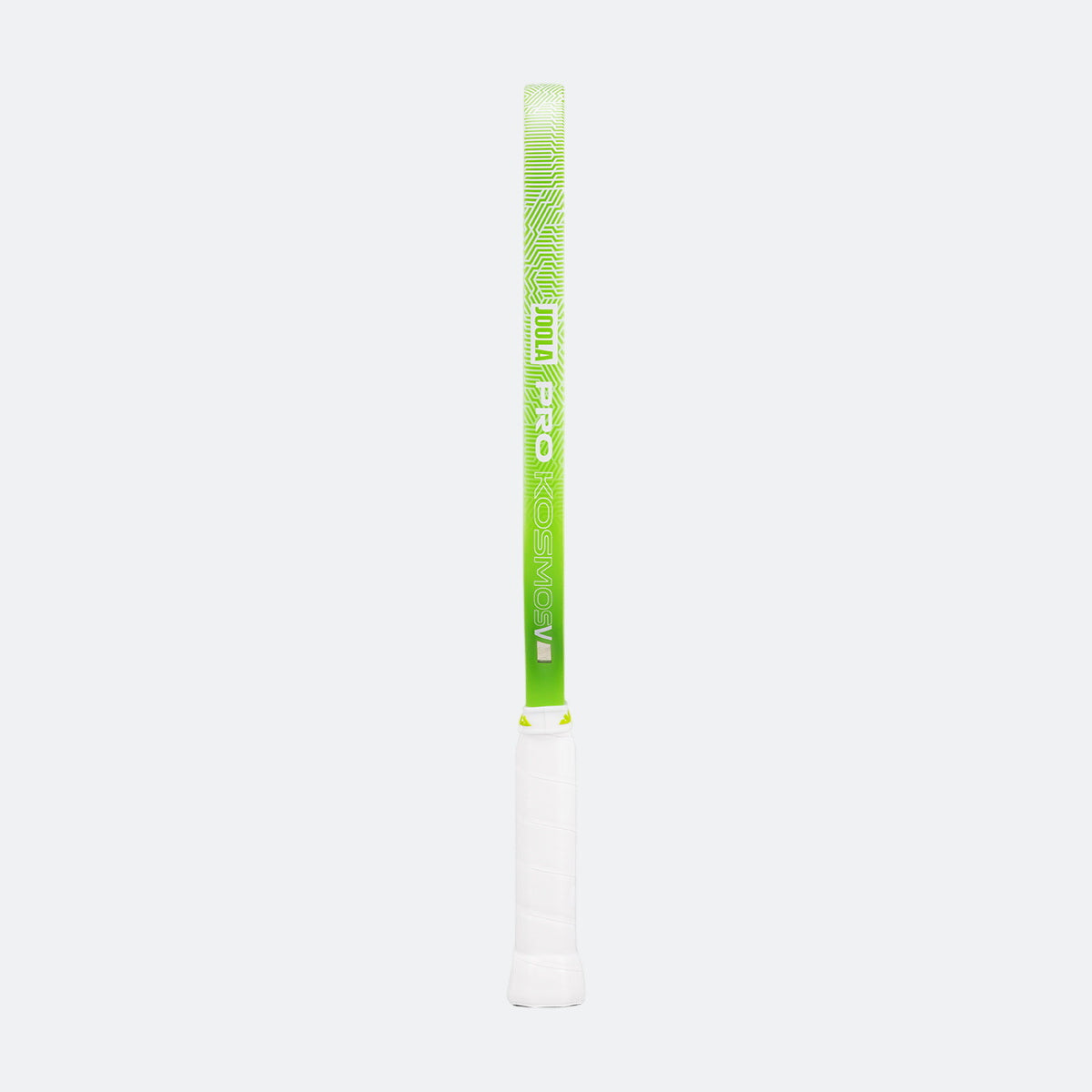 White background, product image showing the green edge guard and white handle of the JOOLA Kosmos Pro V.