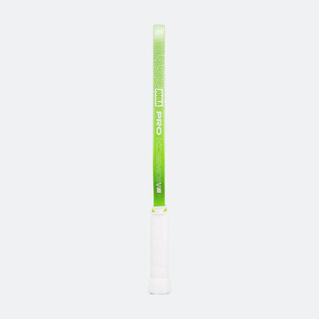 White background, product image showing the green edge guard and white handle of the JOOLA Kosmos Pro V.