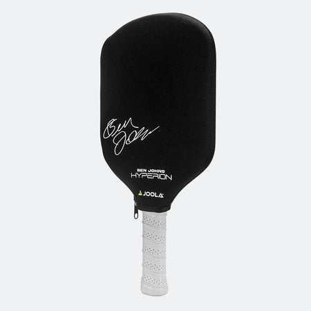 White Background Image: JOOLA Ben Johns autographed Hyperion Pickleball Paddle Cover, black.