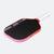 Pink and black pickleball paddle with white handle on a white background