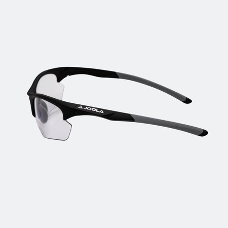Close up product image of the JOOLA RJX Enhance glasses, matte black.