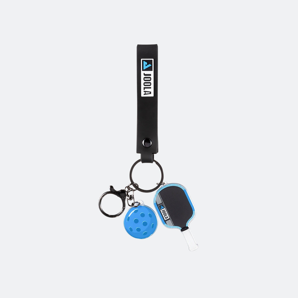 Hyperion Pro IV keychain with paddle and ball charms on a white background