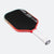 Pickleball paddle with red and black design on a white background