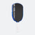 White background, product image showing the JOOLA Agassi Pro V pickleball paddle with blue edge guard and white handle.