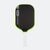 White background, product image of the JOOLA Kosmos Pro V pickleball paddle with white handle and green edge guard.