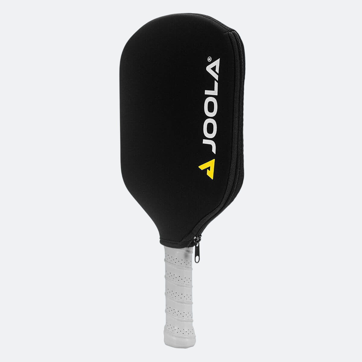 White Background Image: JOOLA elongated pickleball paddle cover. Black.