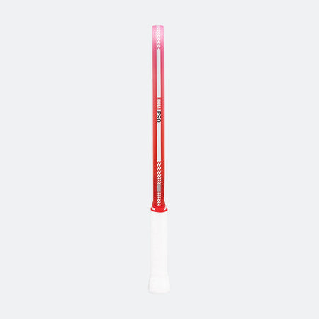White and red edge guard on a Pro IV pickleball paddle on a white background.